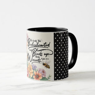 Caneca Imagem do versículo cristão Salmos 147:3