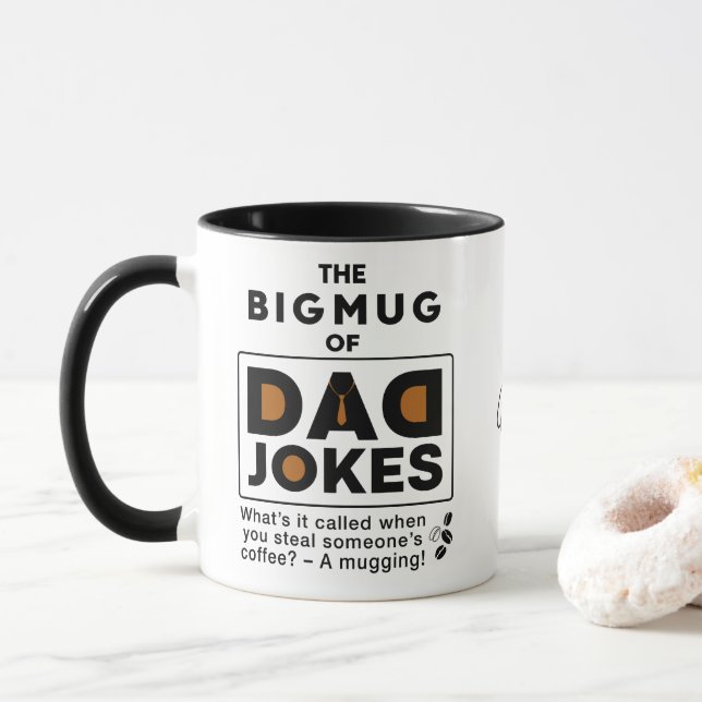 Caneca Imagem maravilhosa de texto do Piada Design do Pai (Com Donut)