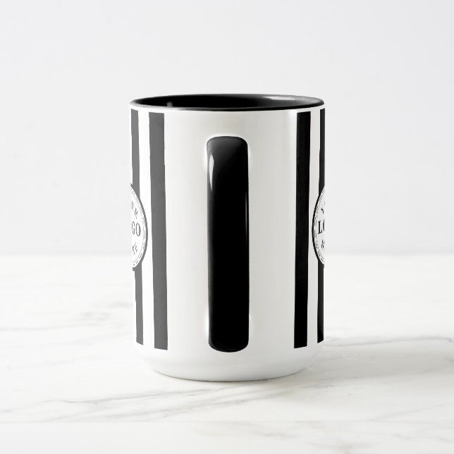 Caneca Imagem Personalizada com Listra Preta e Branca Mod (Alça)