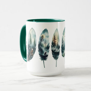 Caneca Imagens da Natureza e da Vida Selvagem em Penas