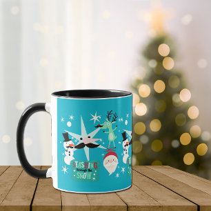Caneca Imagens de Natal engraçadas bigode