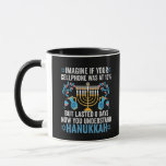 Caneca Imaginem Se O Telefone Celular Estivesse A 10% Mas<br><div class="desc">chanukah, menorah, hanukkah, dreidel, jedesejo, presente, feriado, religião, natal, </div>