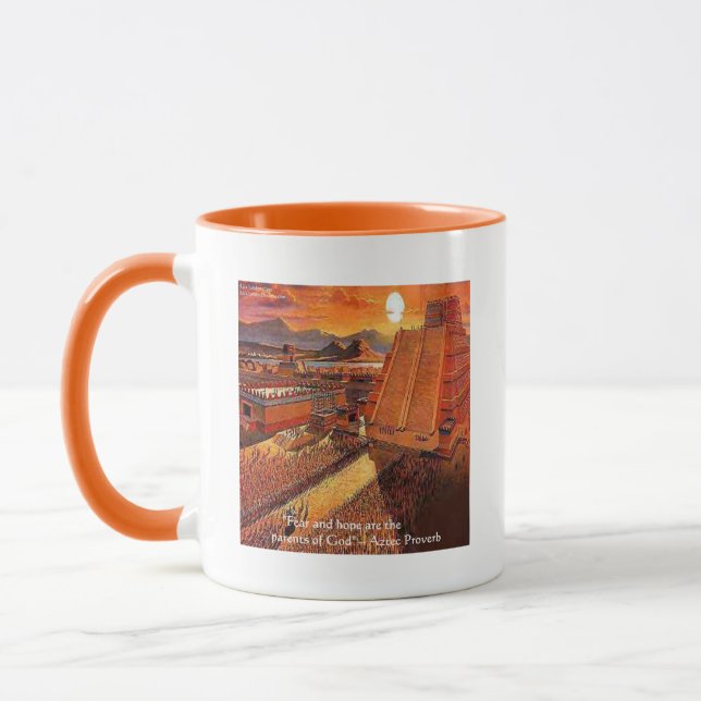 Caneca Império Asteca & Presentes de Provérbios Camisetas (Esquerda)