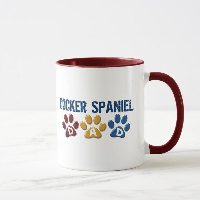 Caneca Impressão 1 da pata do pai de COCKER SPANIEL (Direita)
