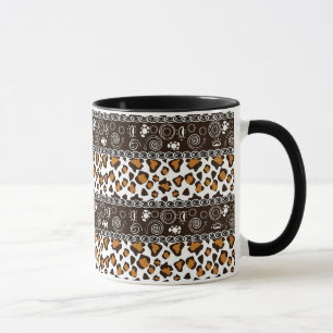 Caneca Impressão africano com teste padrão da pele da