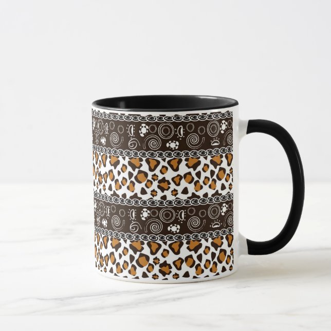 Caneca Impressão africano com teste padrão da pele da (Direita)