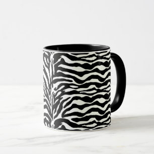 Caneca Impressão animal selvagem, zebra em preto e branc