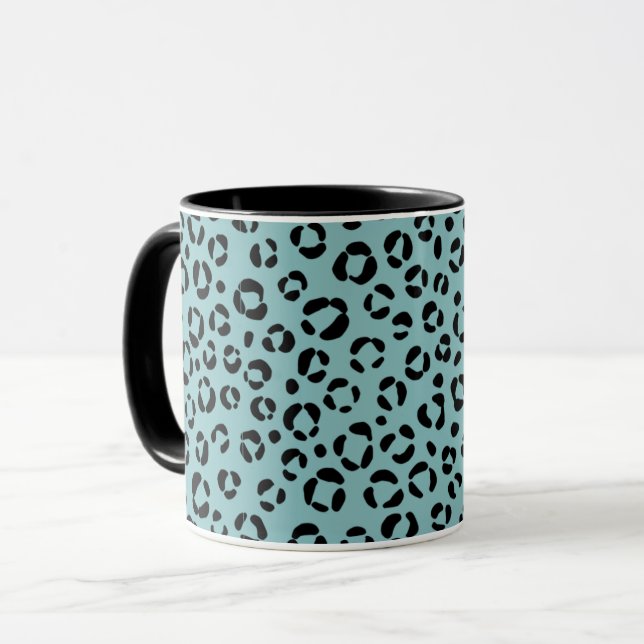 Caneca Impressão Animal Turquesa (Frente Esquerda)