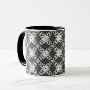 Caneca Impressão atômico moderno do meio século - cinz