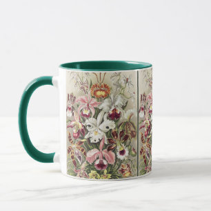 Caneca Impressão Botânica Vintage de Orquídea de Ernst Ha