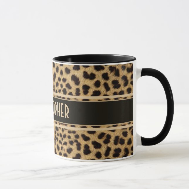 Caneca Impressão da pele do ponto do leopardo (Direita)