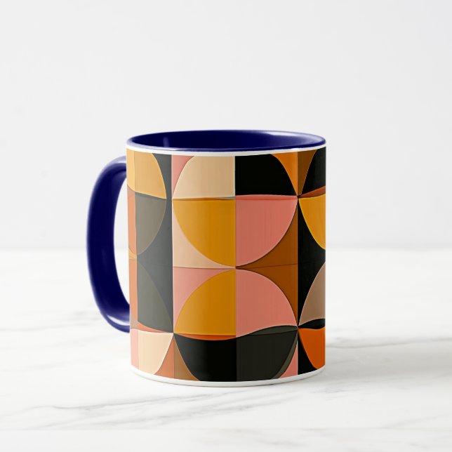 Caneca Impressão de Arte de Parede Formas Geométricas e C (Frente Esquerda)