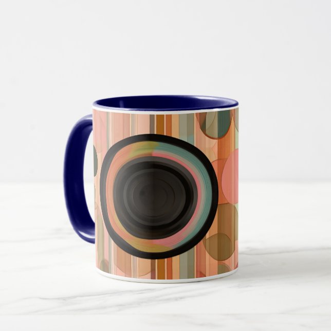 Caneca Impressão de Arte de Parede Formas Geométricas e C (Frente Esquerda)