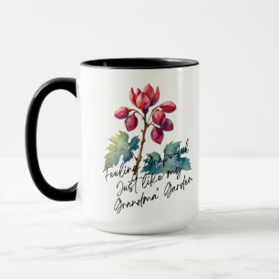 Caneca Impressão de Arte Floral do Jardim da Vovó Sentind