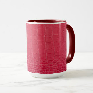 Caneca Impressão de couro de crocodilo vermelho