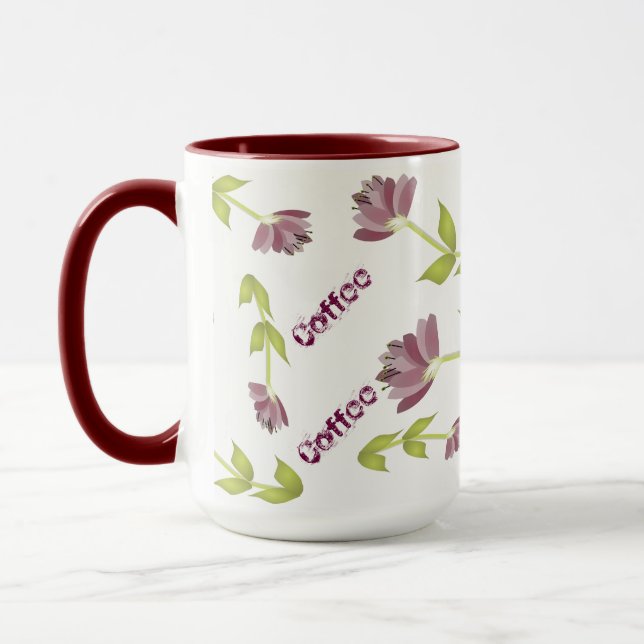 Caneca Impressão de Design com flores (Esquerda)