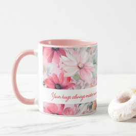 Caneca Impressão de Fluxo de Água Cor Rosa | Presente par