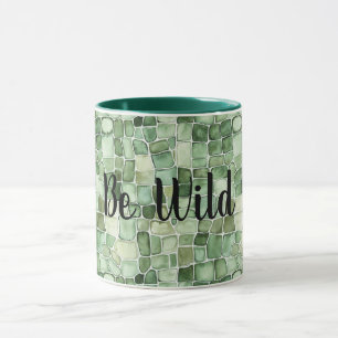 Caneca Impressão de Jacaré Verde Seja Selvagem