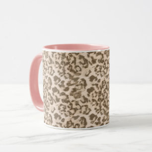 Caneca Impressão de leopardo bege 