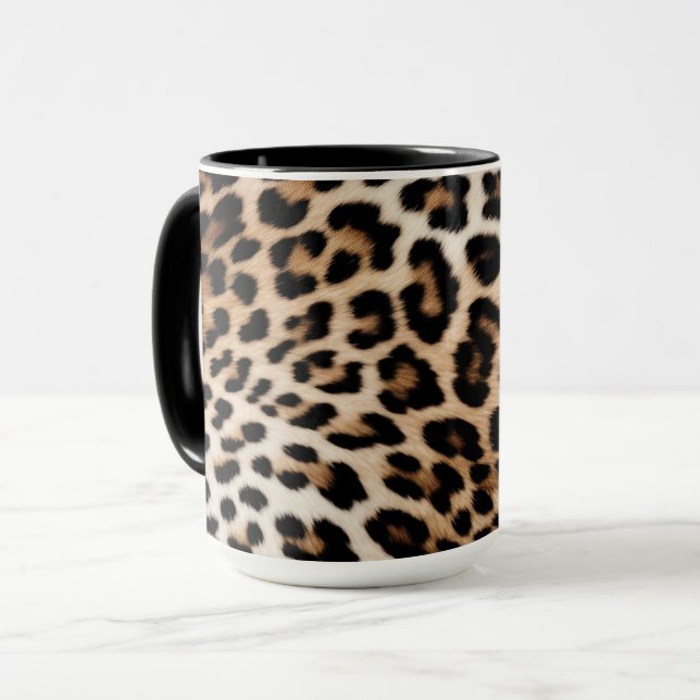 Caneca Impressão de Leopardo Castanho (Frente Esquerda)