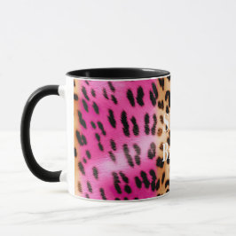 Caneca Impressão de leopardo em ouro rosa