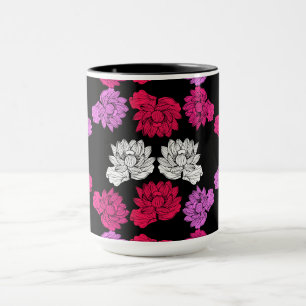 Caneca Impressão de lírio de água botânica