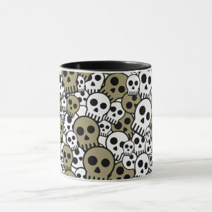 Caneca Impressão de Padrão Gótico Dourado