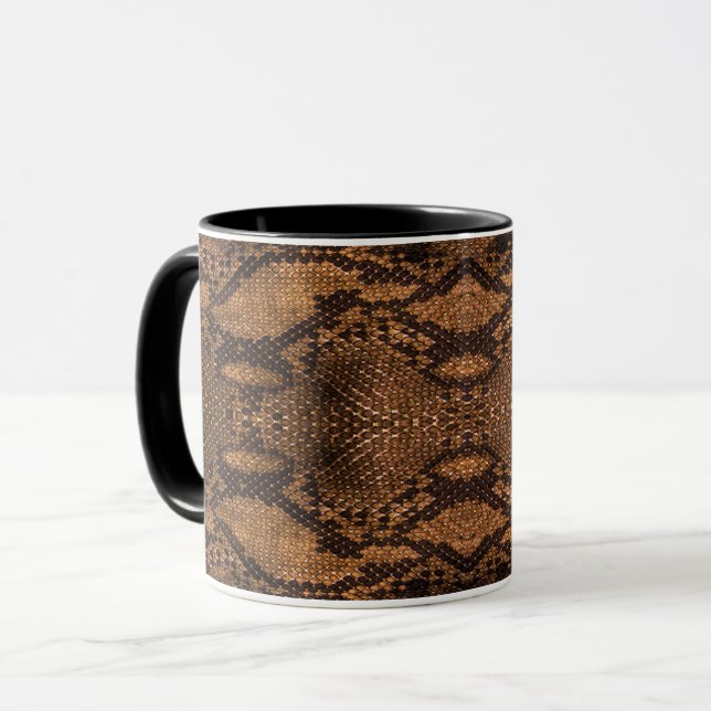 Caneca Impressão de pele Cobra castanha (Frente Esquerda)