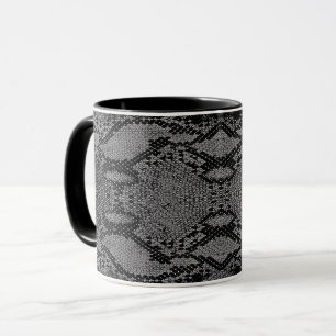 Caneca Impressão de Pele de Cobra Cinza