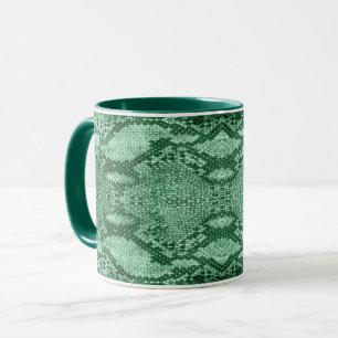 Caneca Impressão de Pele de Cobra Verde Claro