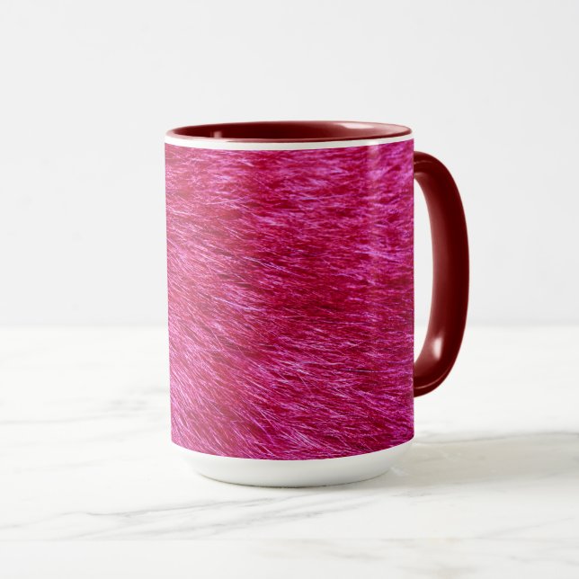 Caneca Impressão de pelo rosa (Frente Esquerda)