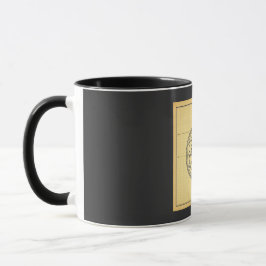 Caneca Impressão de Projeto de Relógio de Bolso Vintage