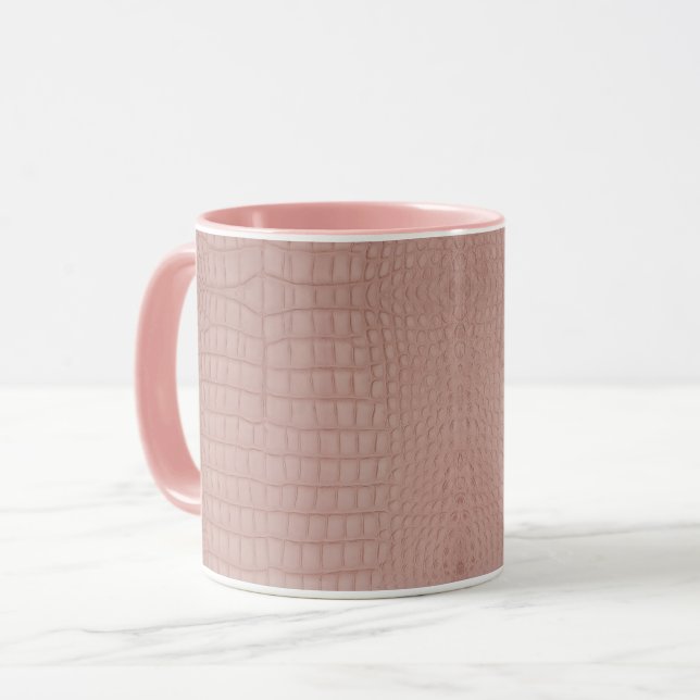 Caneca Impressão de Textura do Alligador Rosa (Frente Esquerda)