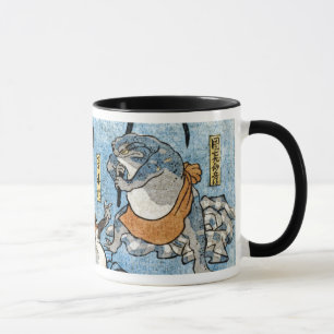 Caneca Impressão de Ukiyo-e - sapos como atores de Kabuk