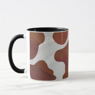 Caneca Impressão de Vaca Marrom e Branco