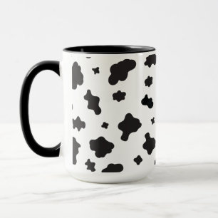 Caneca Impressão de Vaca Preto e Branco