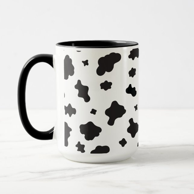 Caneca Impressão de Vaca Preto e Branco (Esquerda)