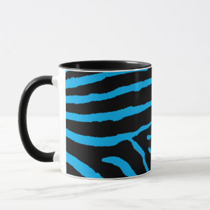 Caneca Impressão de zebra preta e azul