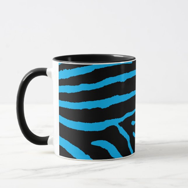 Caneca Impressão de zebra preta e azul (Esquerda)