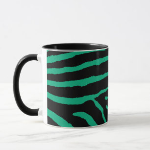 Caneca Impressão de Zebra Preta e Verde