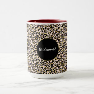 Caneca Impressão Dourada Leopardo Rosa