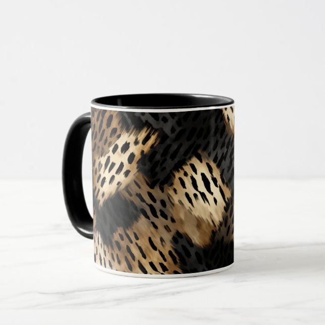 Caneca Impressão em animais-leopardo-Dourado-negro (Frente Esquerda)