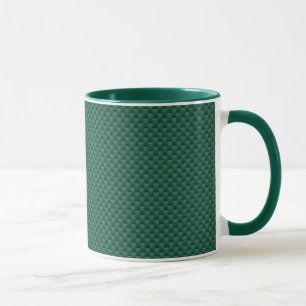 Caneca Impressão em Estilo de Fibra de Carbono Verde Turq