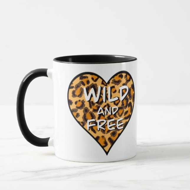Caneca Impressão Leopardo | coração selvagem e coração li (Esquerda)