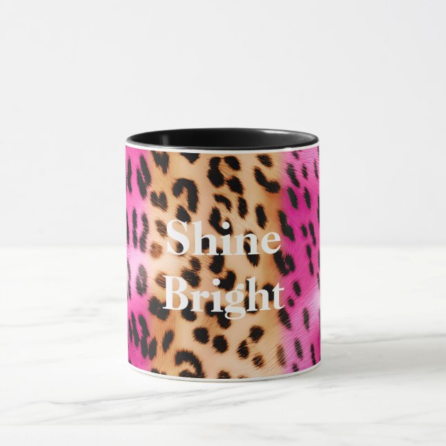 Caneca Impressão Leopardo Dourada rosa (Centro)