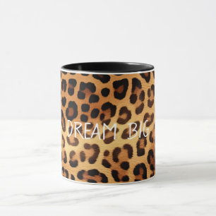Caneca Impressão Leopardo Ouro Preto Castanho