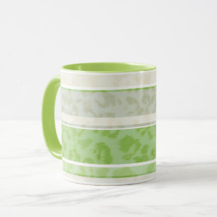 Caneca Impressão leopardo sobre fundo listrado