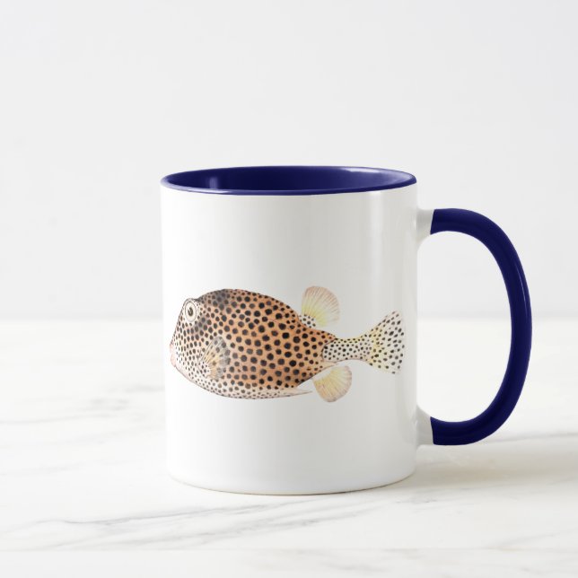 Caneca Impressão manchado dos peixes do vintage do (Direita)