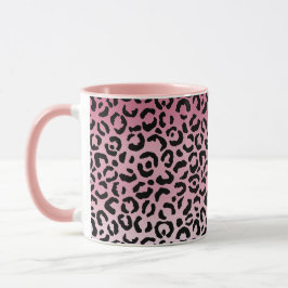 Caneca Impressão Preta-Leopardo Cor-de-Rosa
