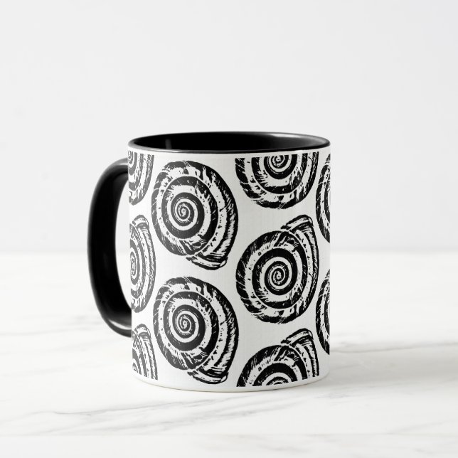 Caneca Impressão, Preto e Branco do Bloco de Espiral (Frente Esquerda)